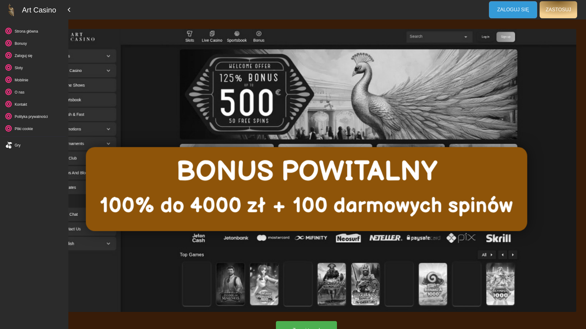 website screenshot of https://artcasino-pl.pages.dev/