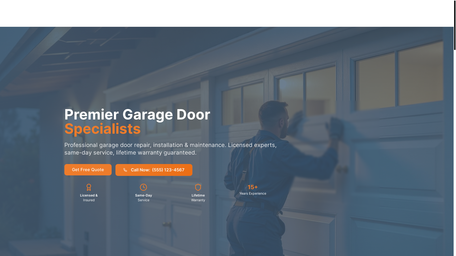 website screenshot of https://premiergaragedoors.us/