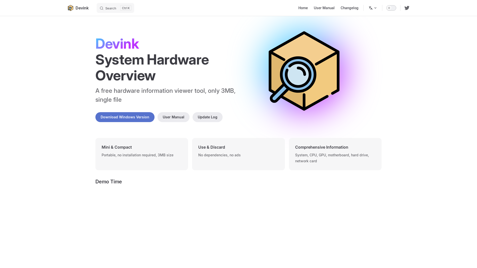 website screenshot of https://devink.pages.dev/