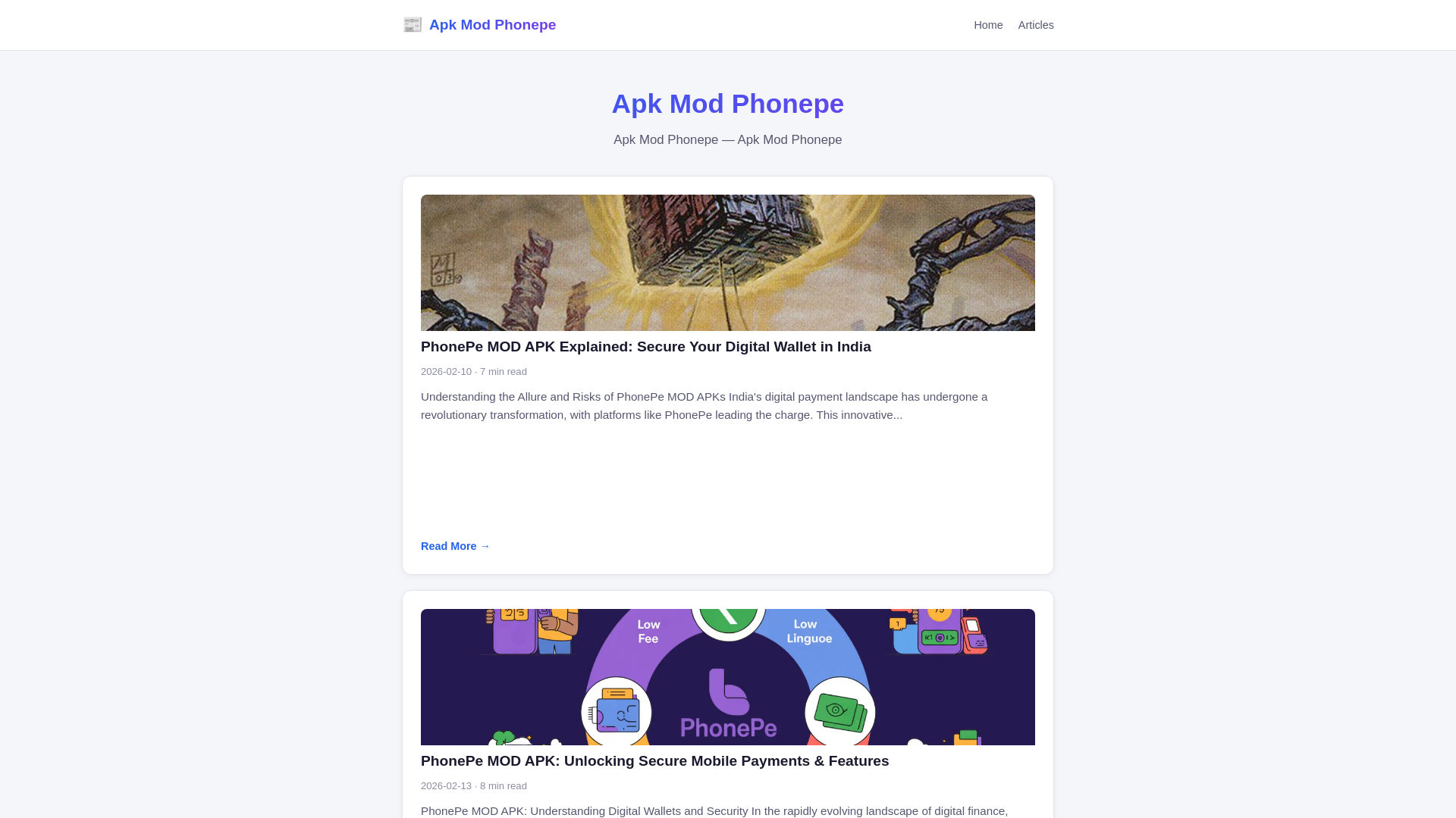 website screenshot of https://apk-mod-phonepe.pages.dev/