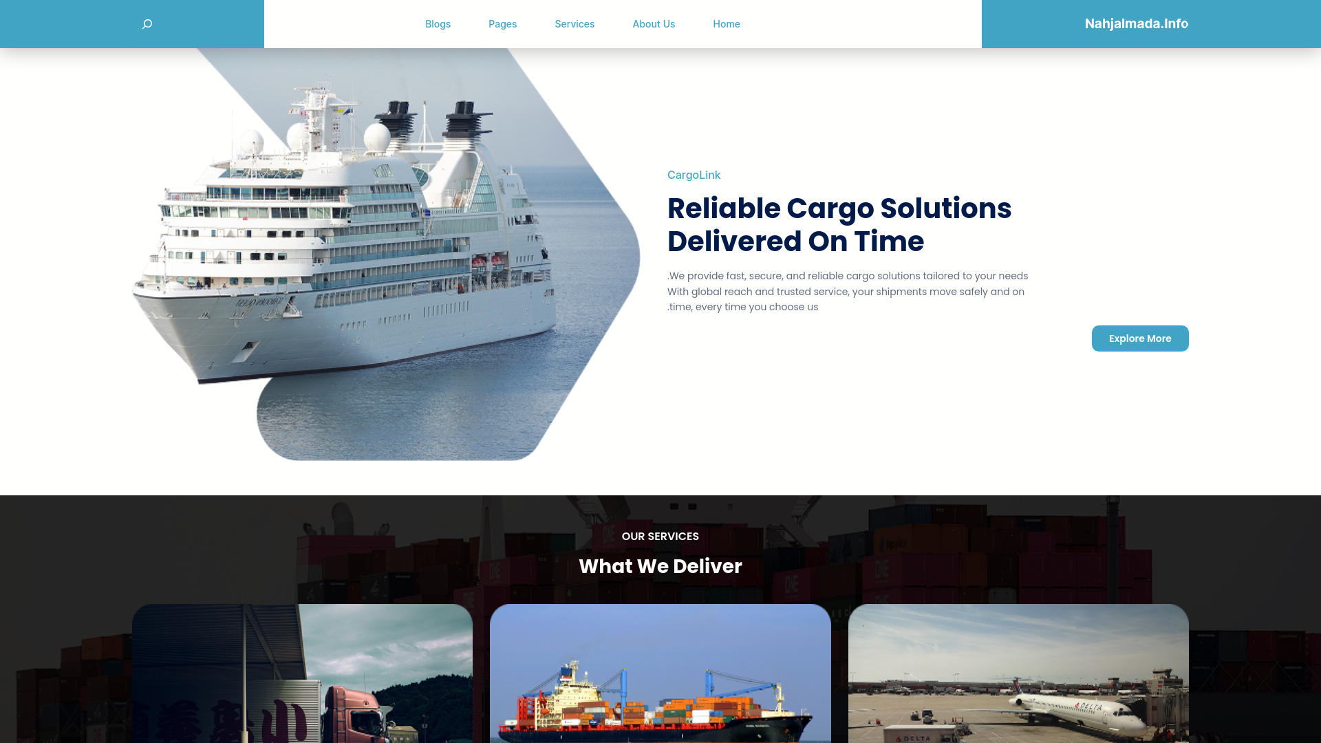 website screenshot of https://nahjalmada.info/