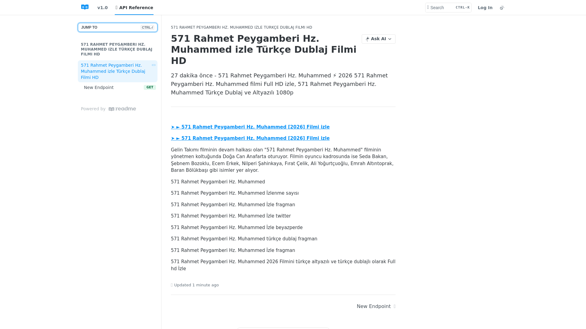 website screenshot of https://571-rahmet-peygamberi.readme.io/reference/571rahmetpeygamberiizle