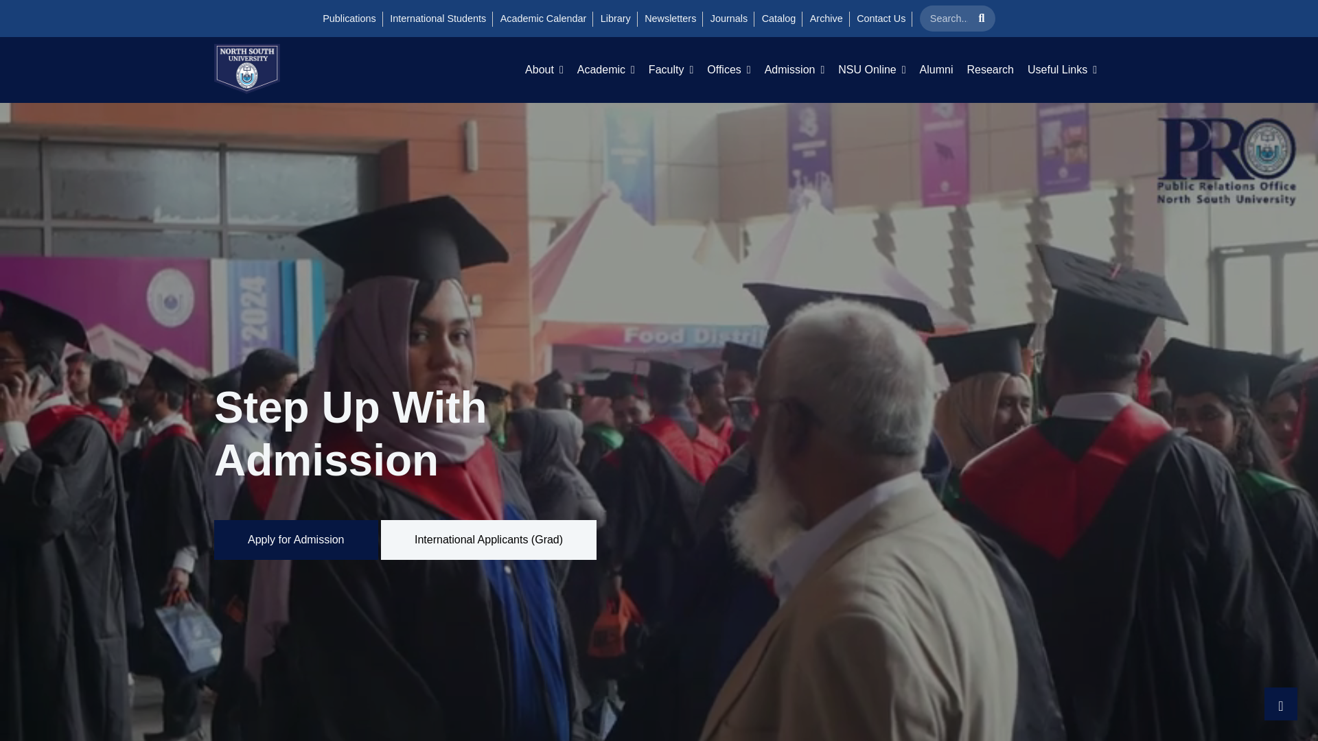 website screenshot of https://www.northsouth.edu/