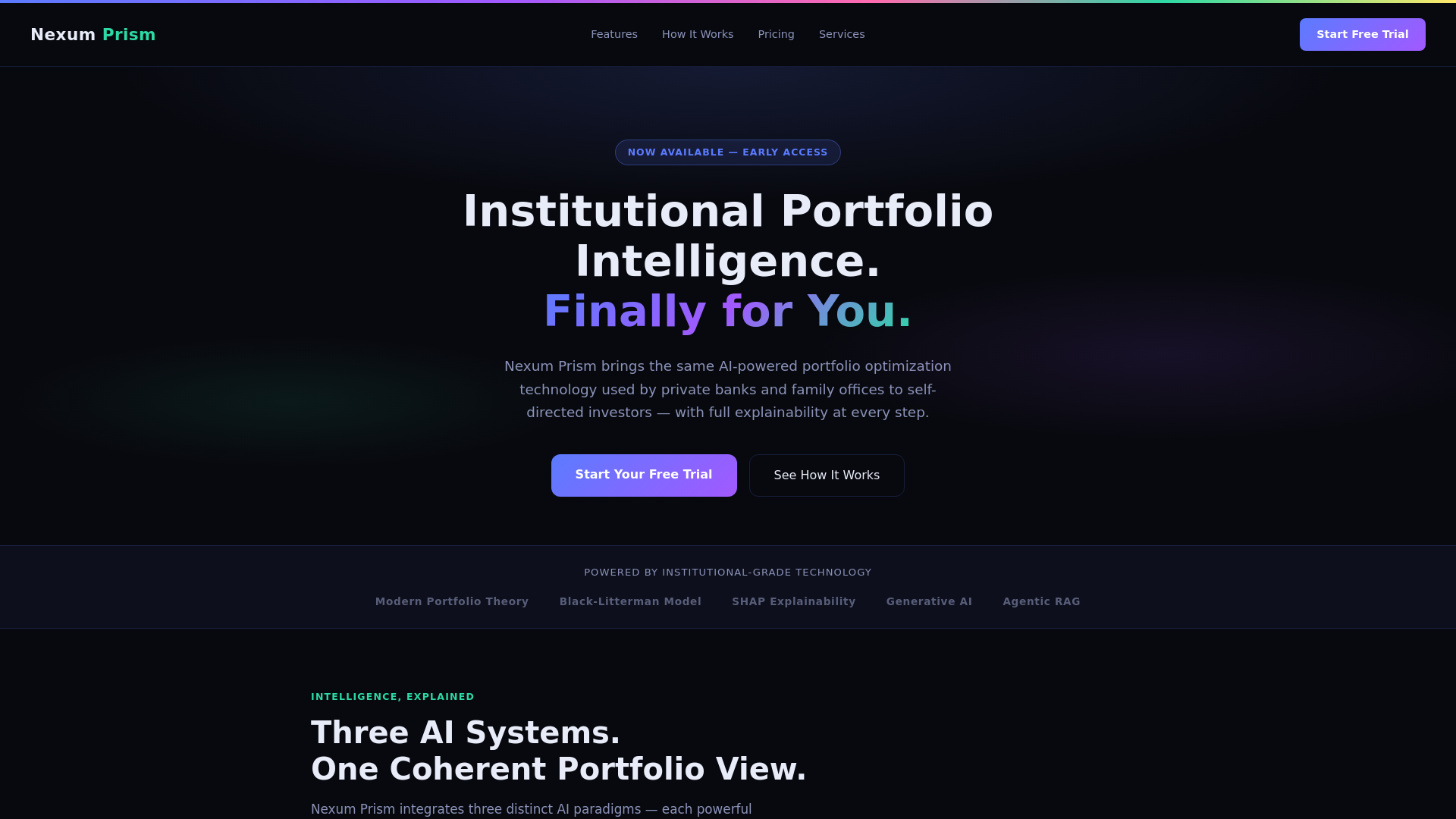 website screenshot of https://nexum-prism.pages.dev/