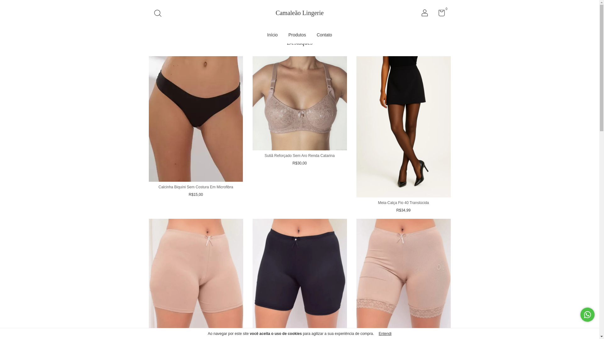 website screenshot of https://camaleaolingerie.com.br/