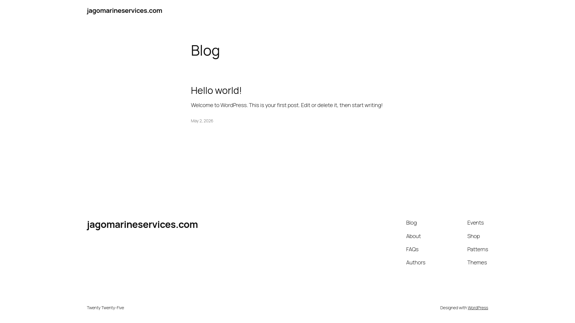 website screenshot of https://jagomarineservices.com/