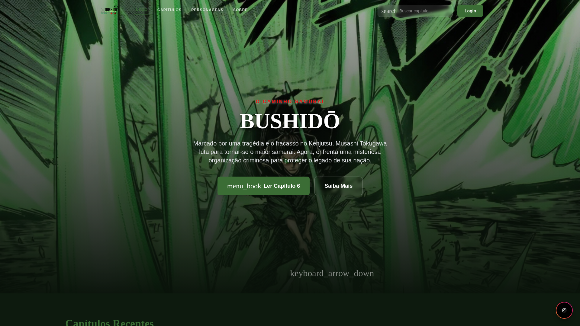 website screenshot of https://bushidomanga.com.br/