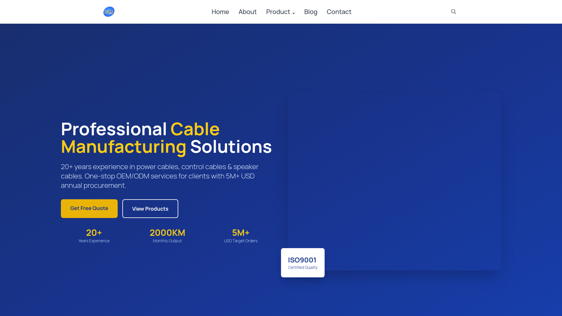website screenshot of https://doublewincables.com