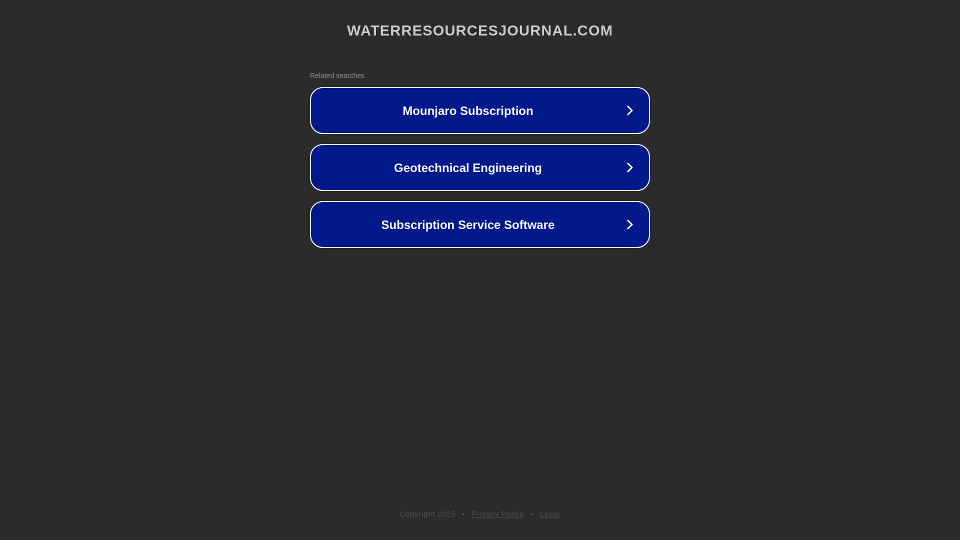 website screenshot of https://waterresourcesjournal.com/