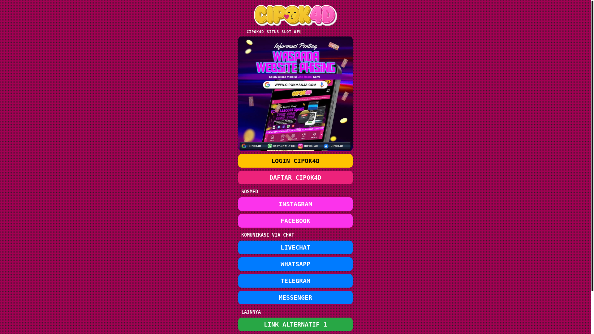 website screenshot of https://cipok4d.online/