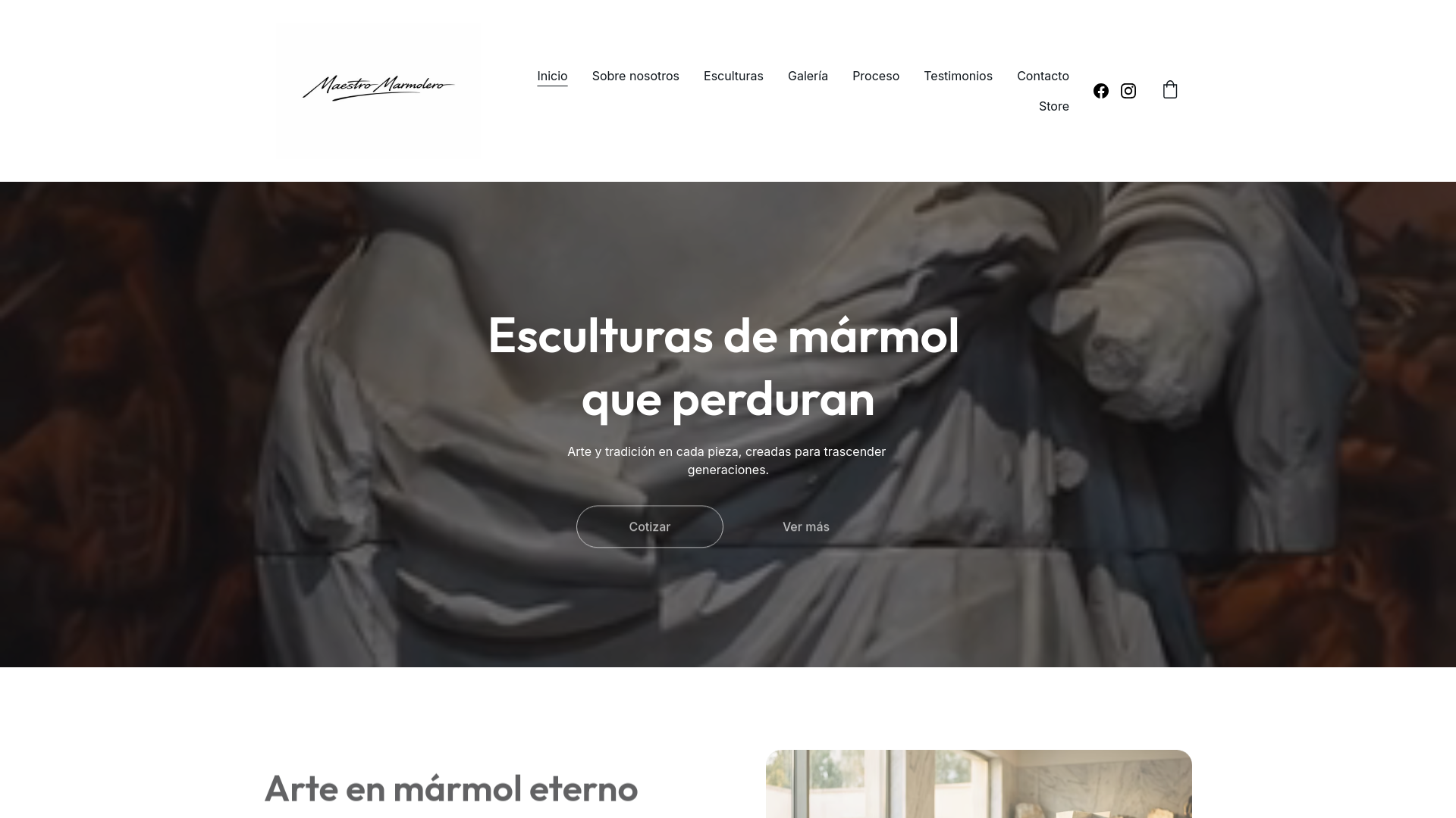 website screenshot of https://maestromarmolero.com/