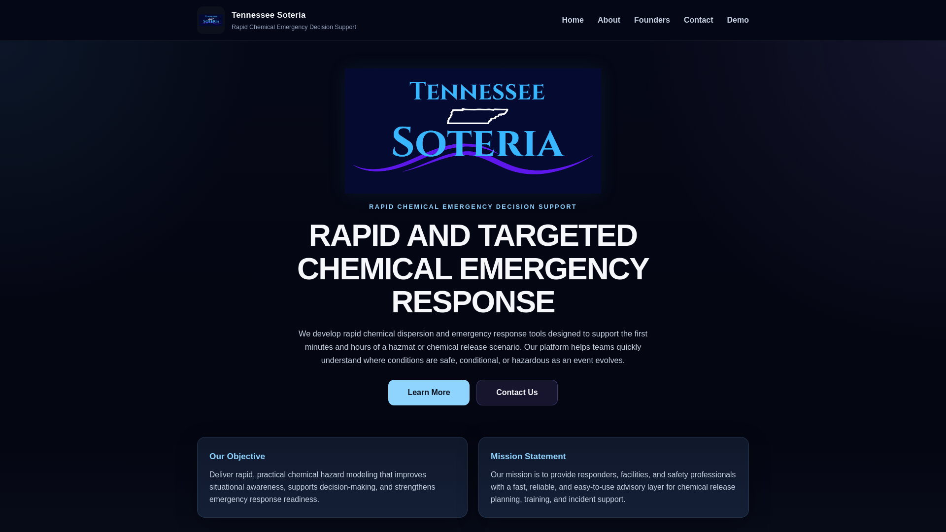 website screenshot of https://tennesseesoteria.com
