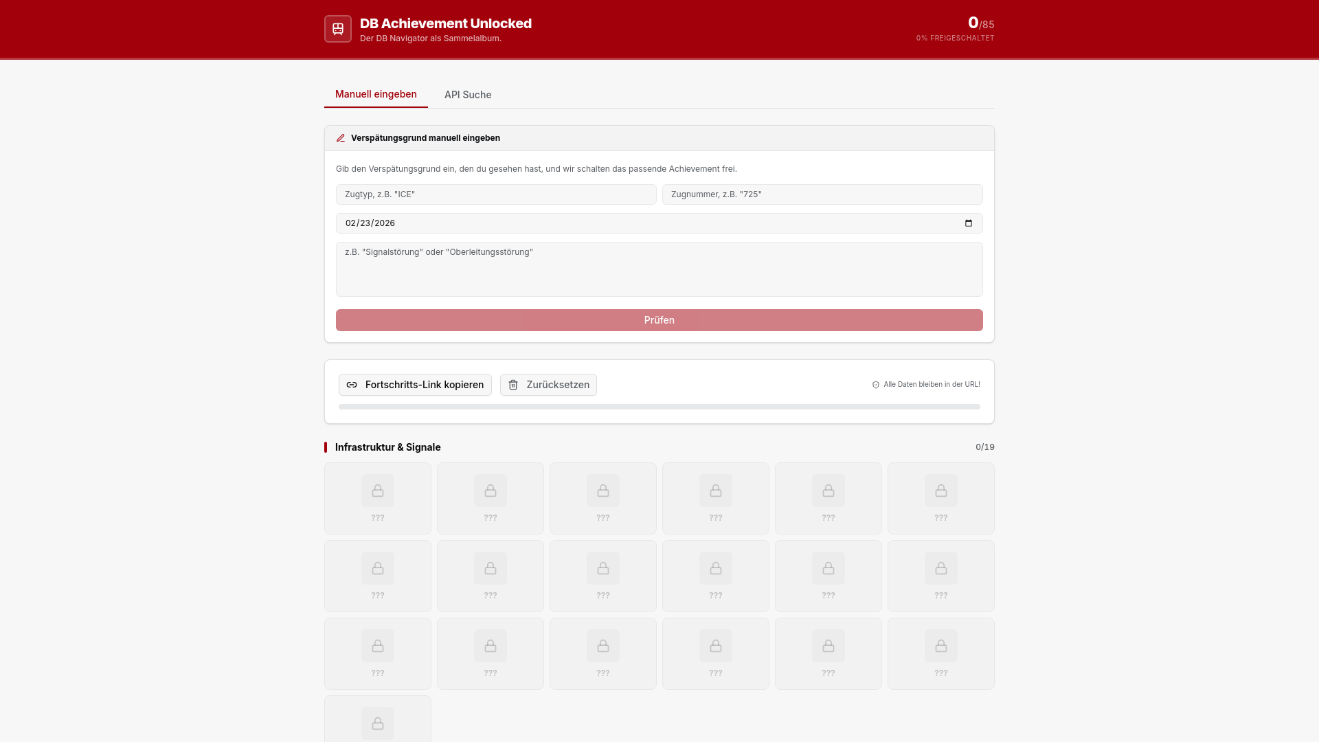 website screenshot of https://bahnbummelbingo.xyz/