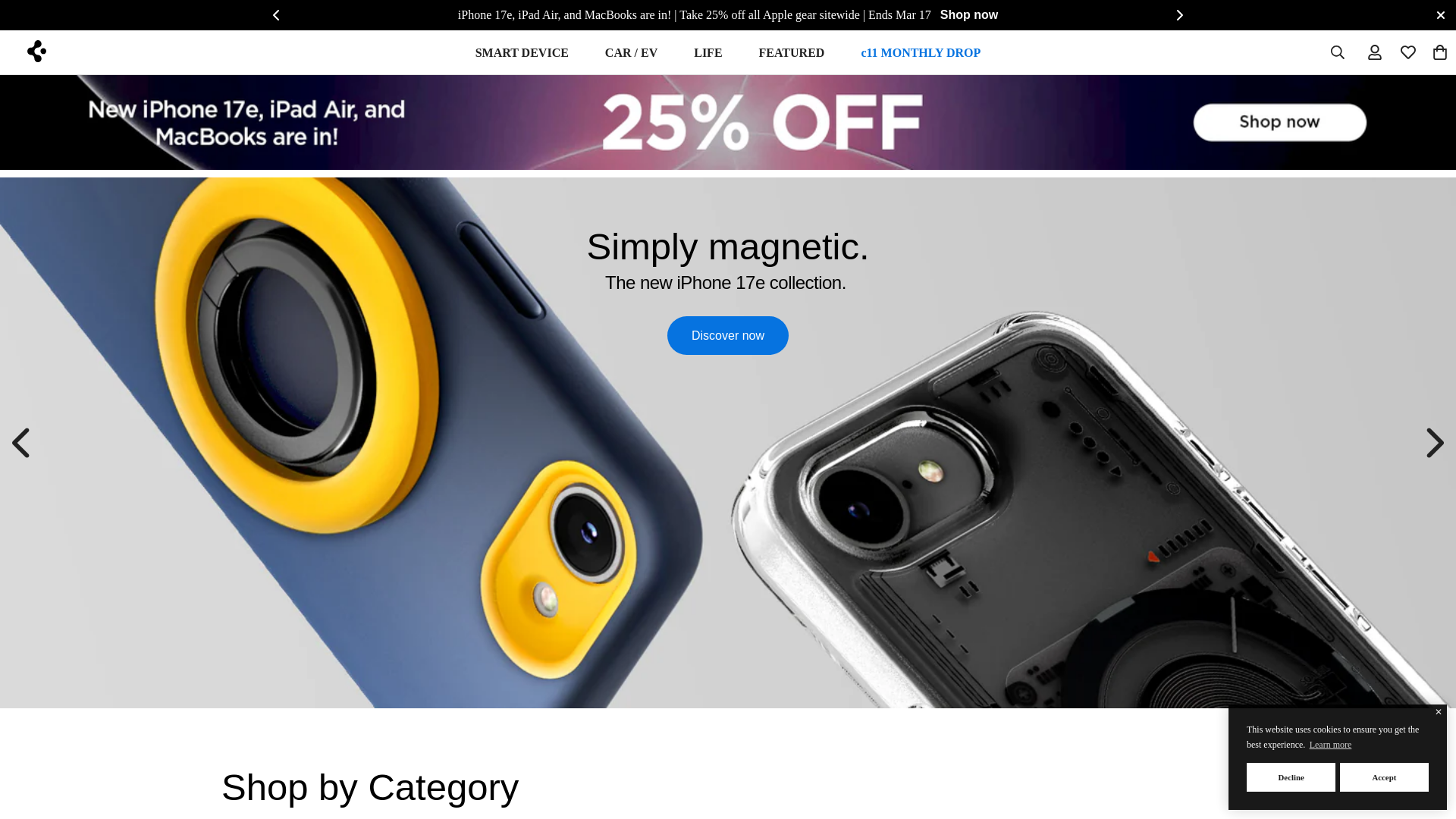 website screenshot of https://www.spigen.com/