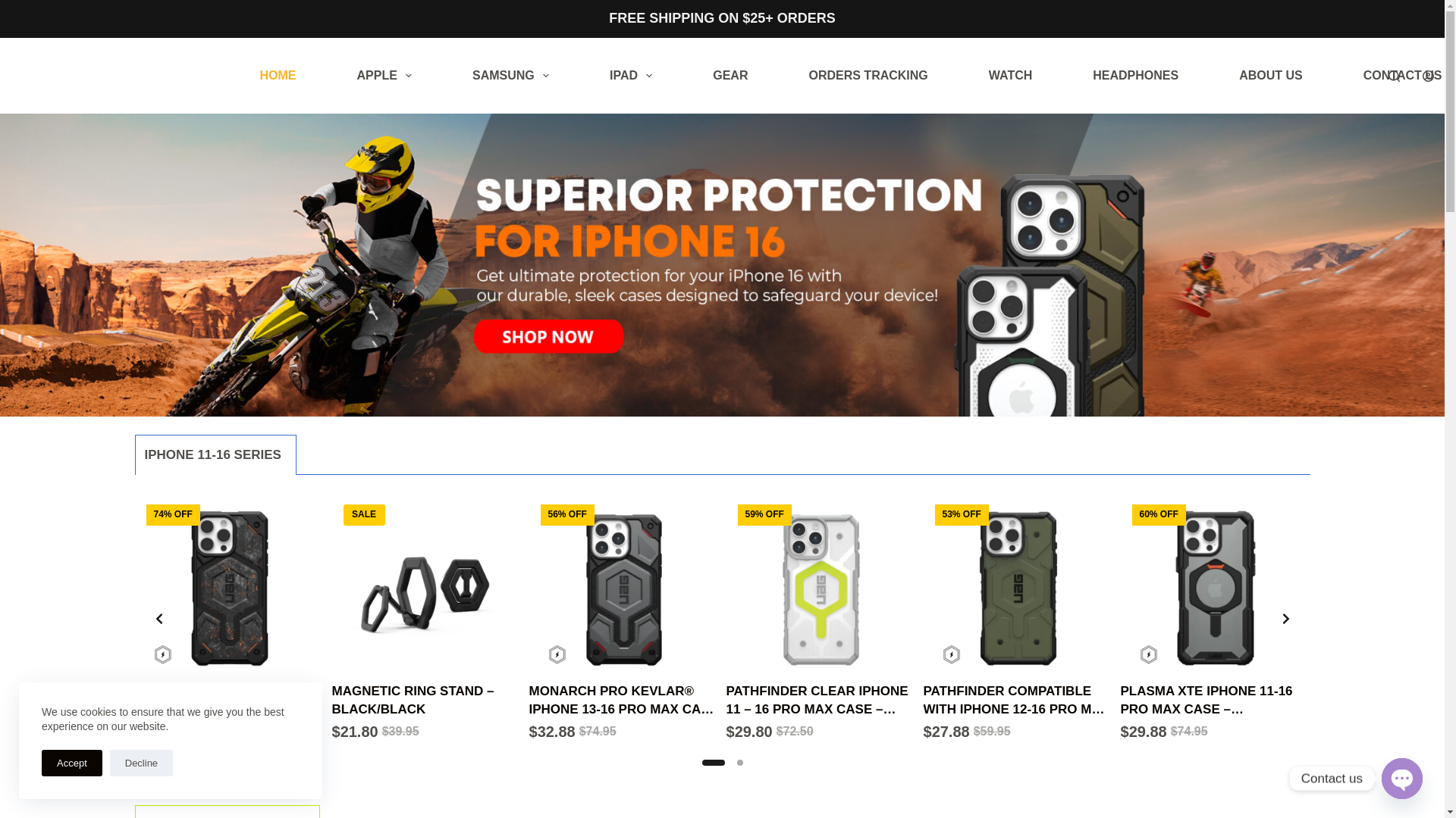 website screenshot of https://uagcases.shop/