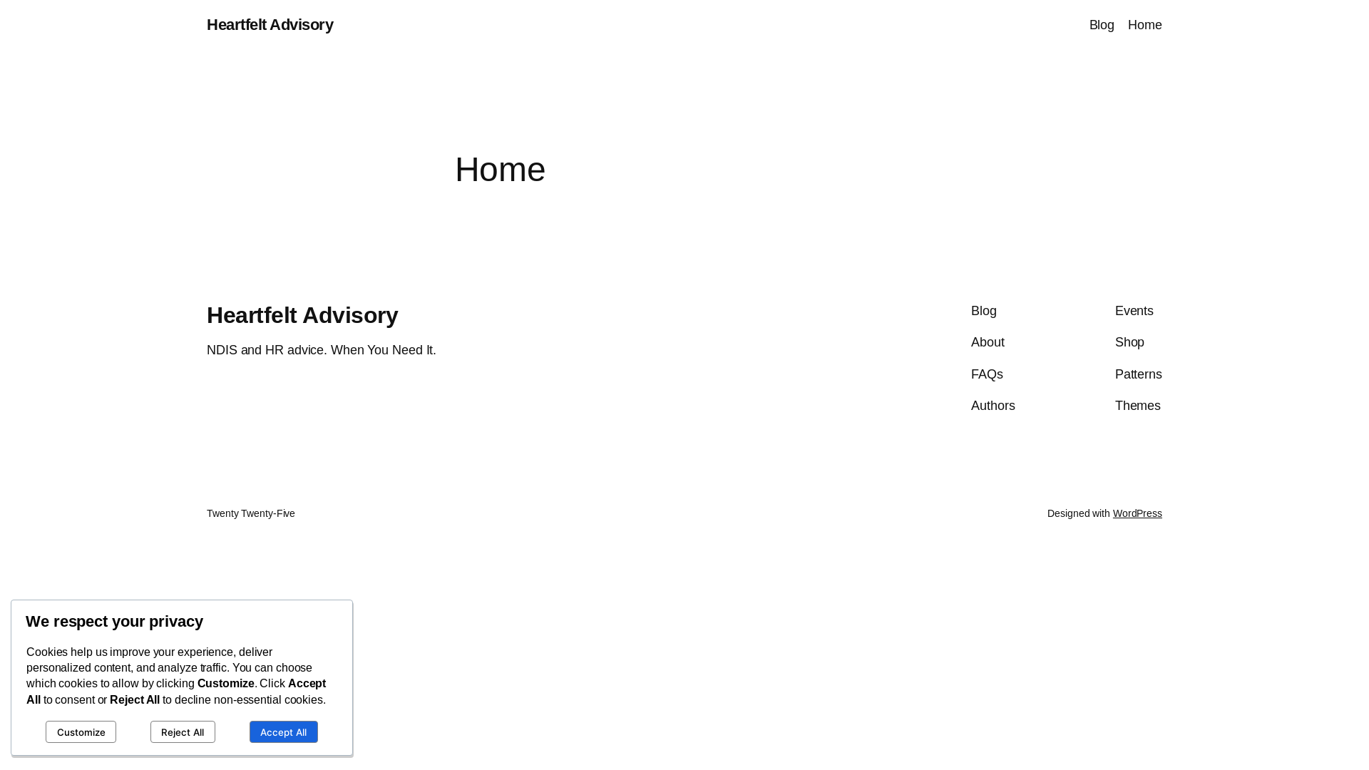website screenshot of https://heartfeltadvisory.com.au/