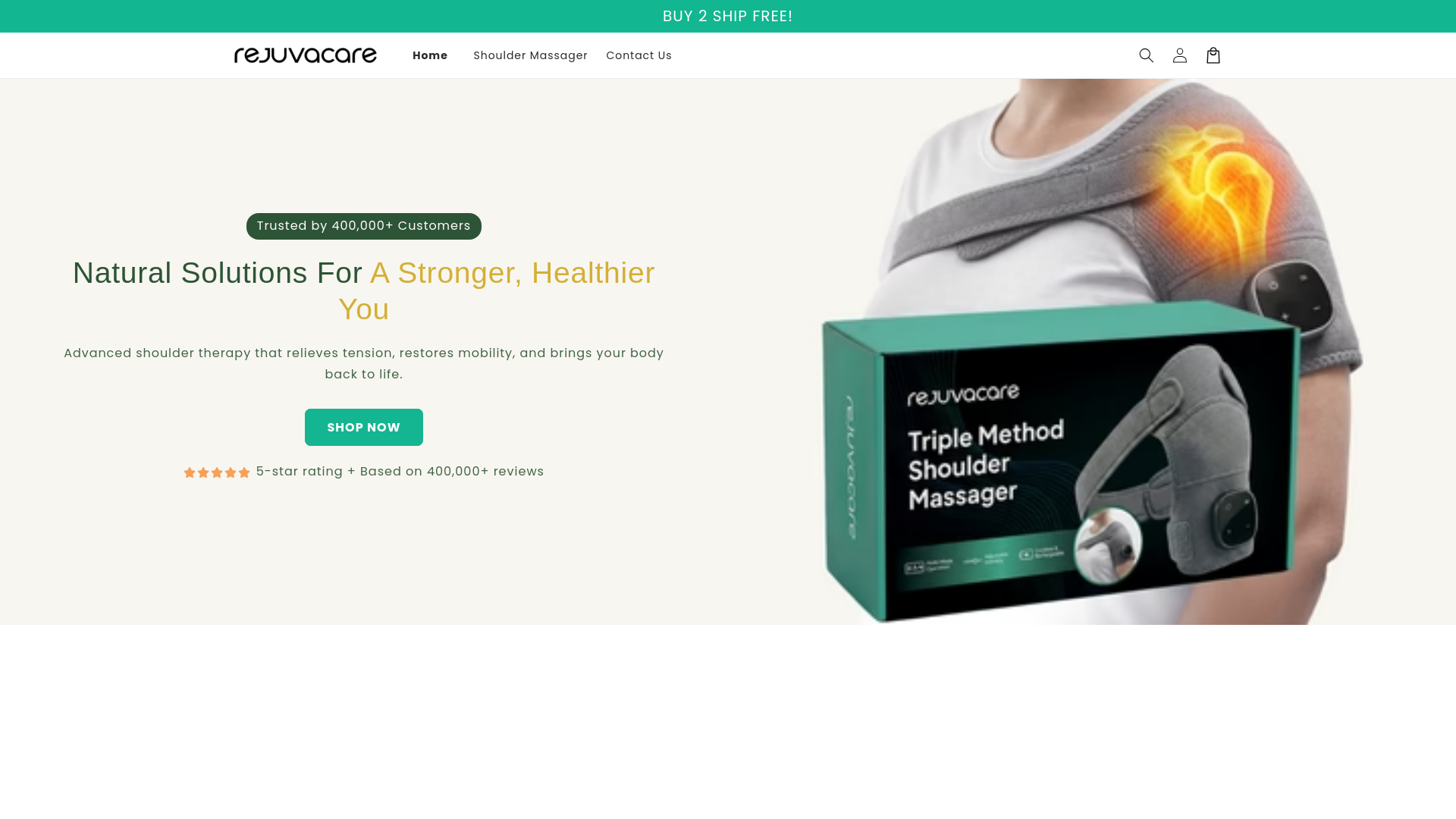 website screenshot of https://rejuvacaree.us/