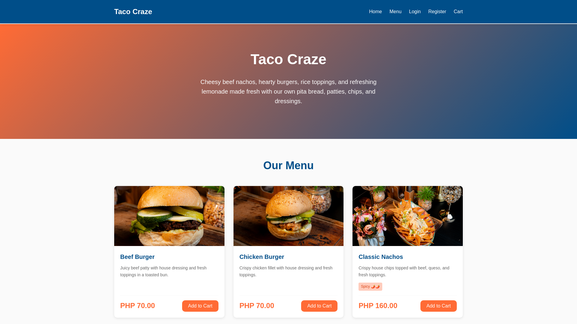 website screenshot of https://tacocraze.pages.dev/