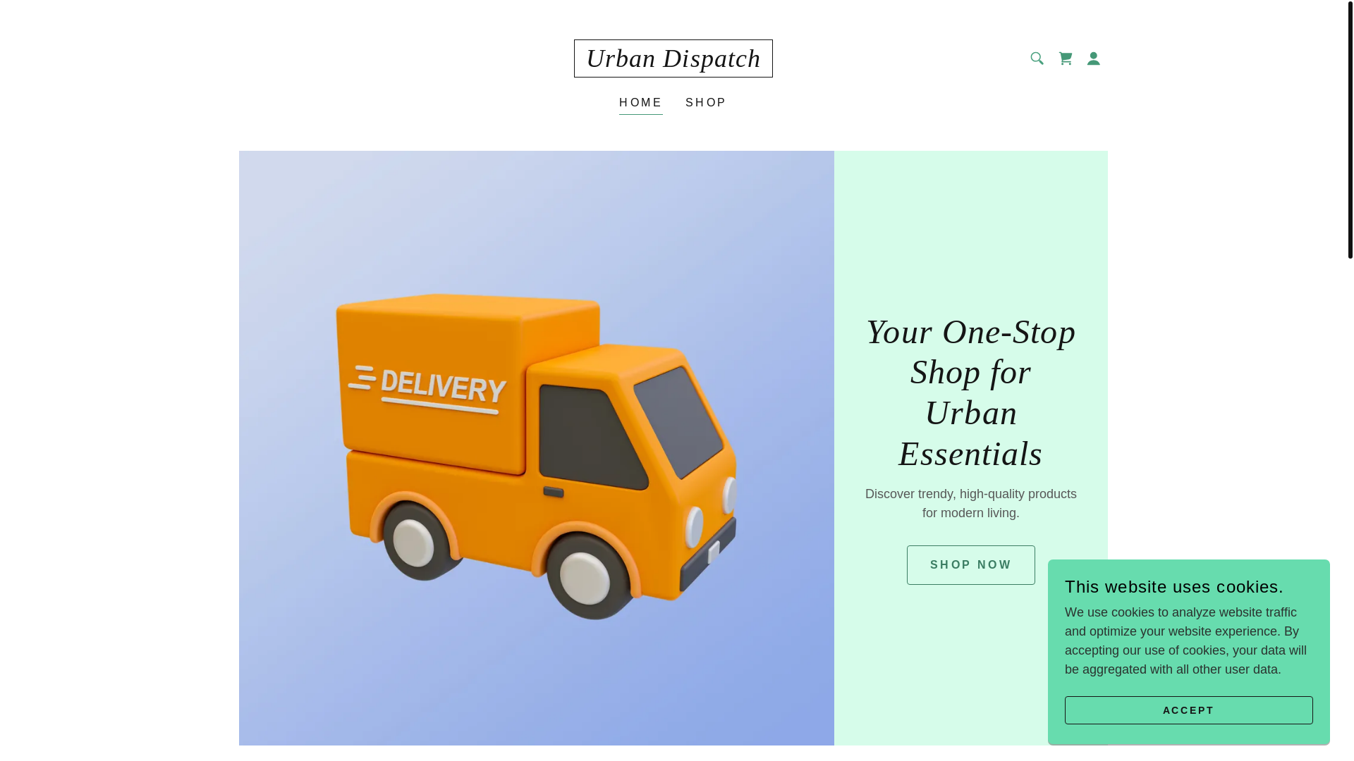website screenshot of https://urbandispatch.shop/