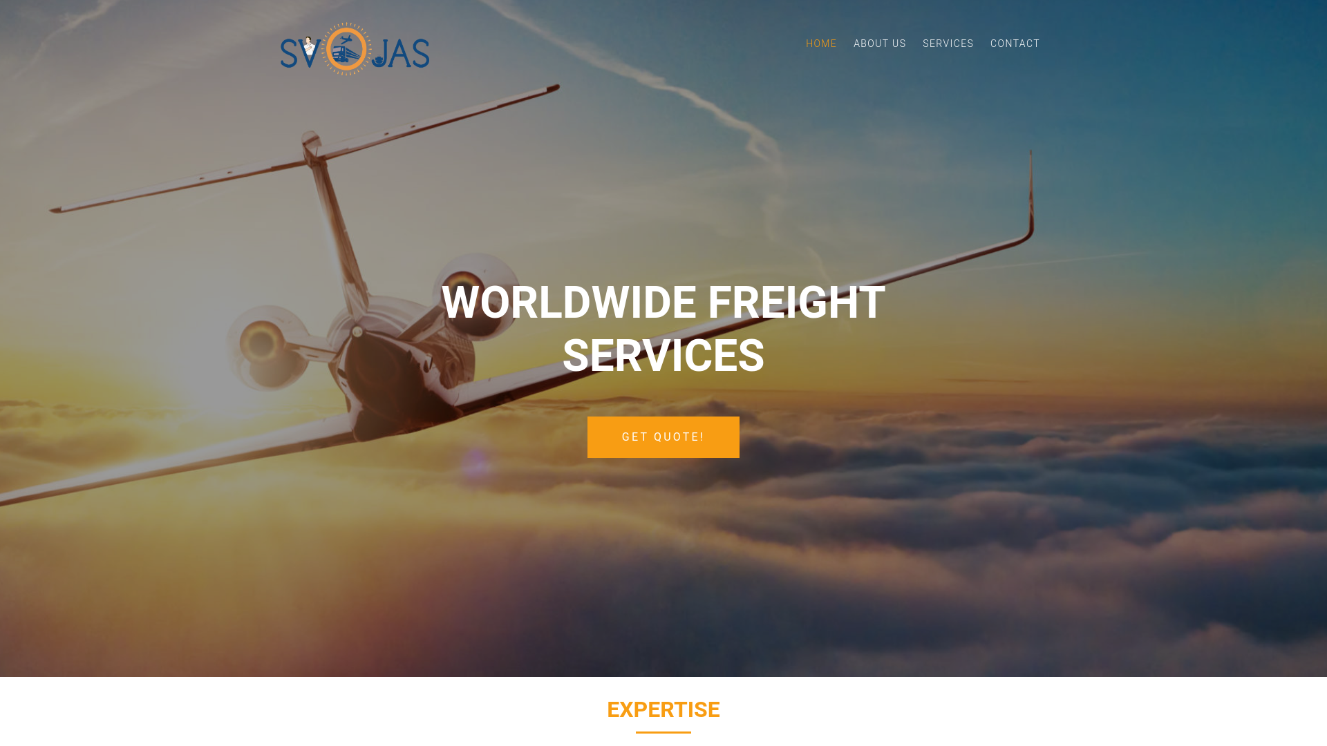 website screenshot of https://svojasfreightsolutions.com/