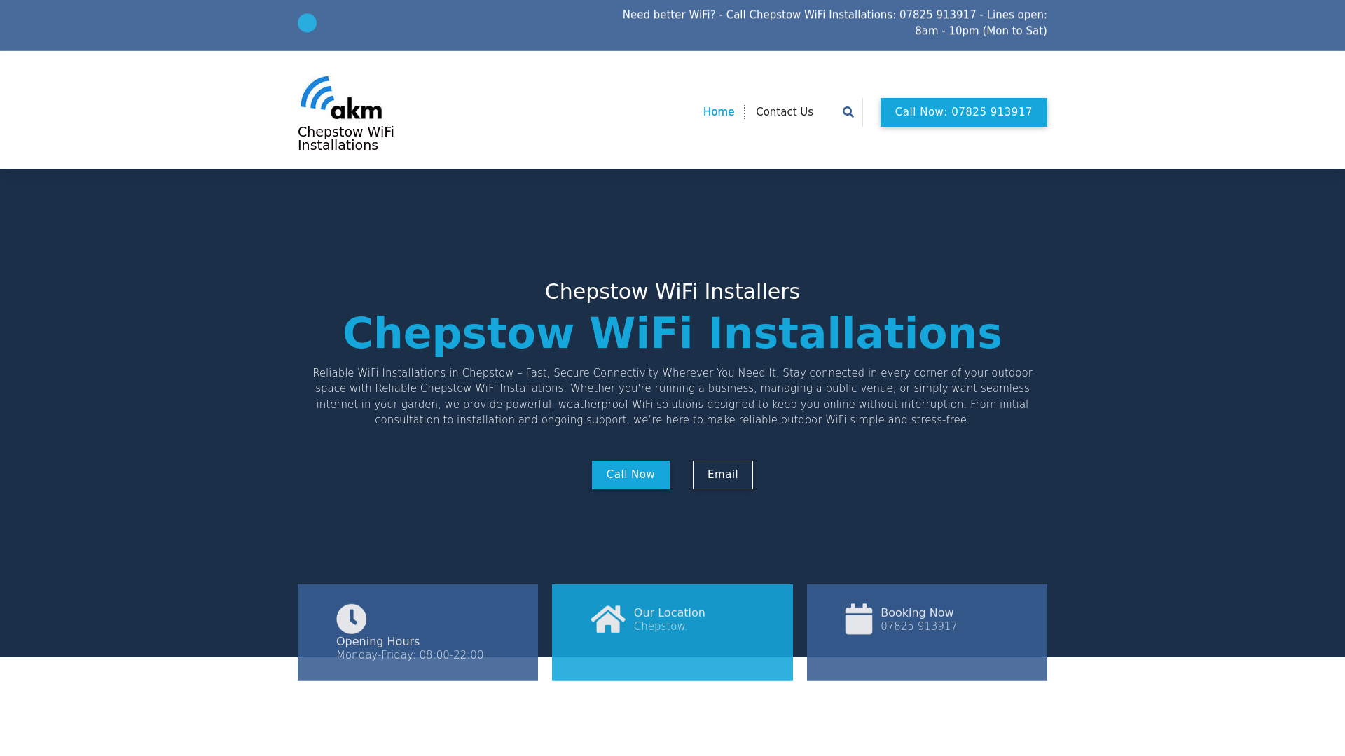 website screenshot of https://chepstow-wifi-installations.co.uk/