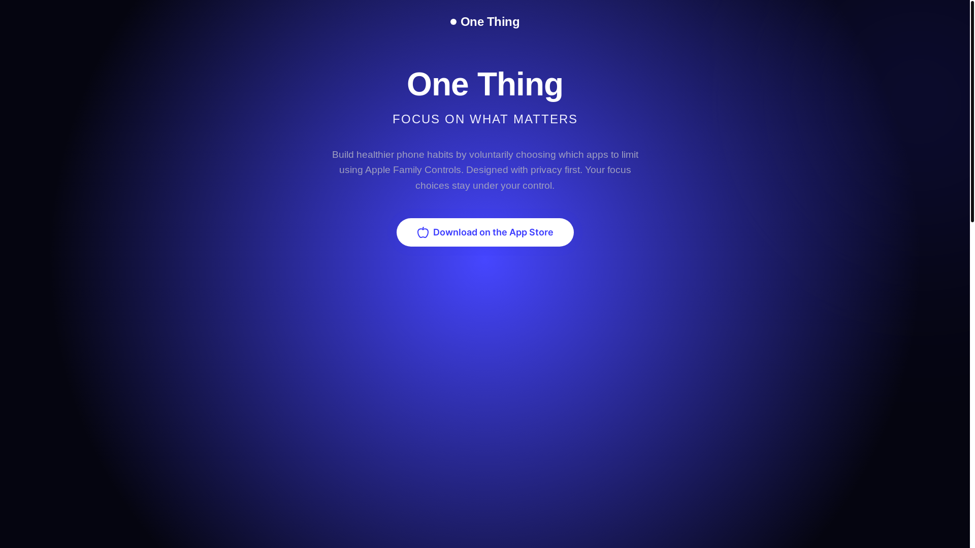website screenshot of https://onethingweb.pages.dev/