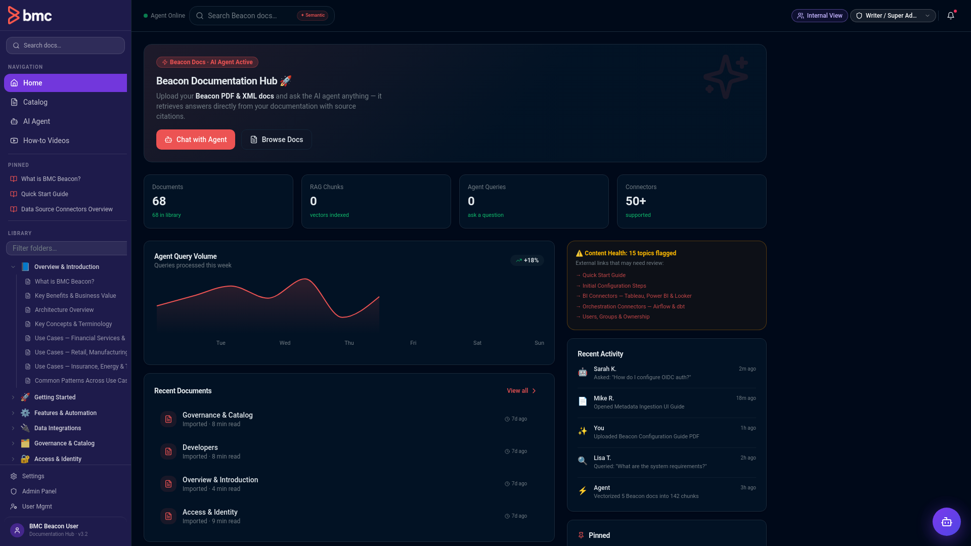 website screenshot of https://beacon-agentic-ai-rag-model.pages.dev/