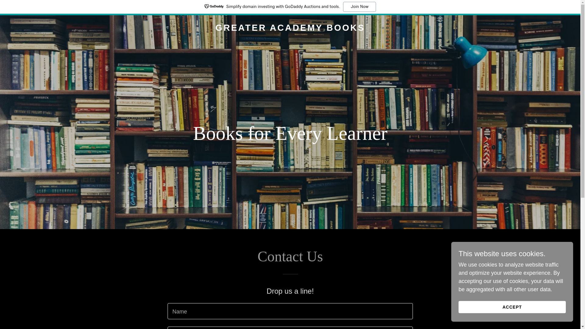 website screenshot of https://greateracademybooks.com/