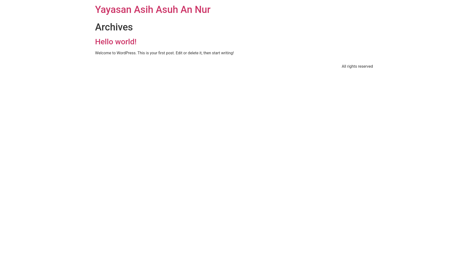 website screenshot of https://yayasanasihasuhannur.com/