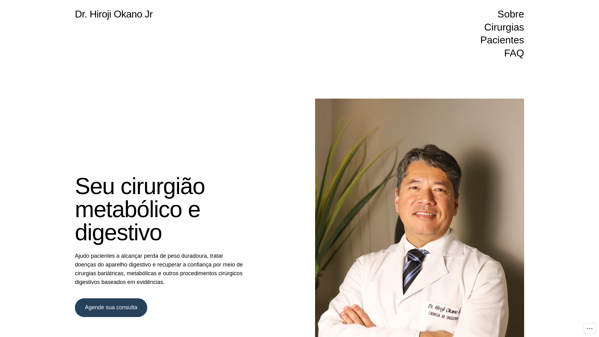 website screenshot of https://hirojiokano.com.br/