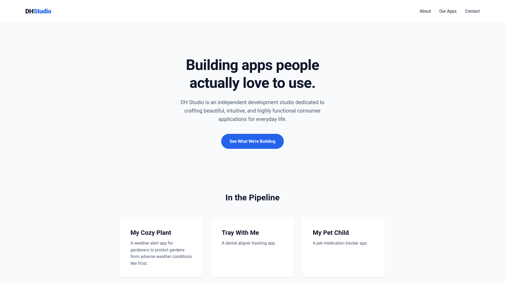 website screenshot of https://dhstudio.site