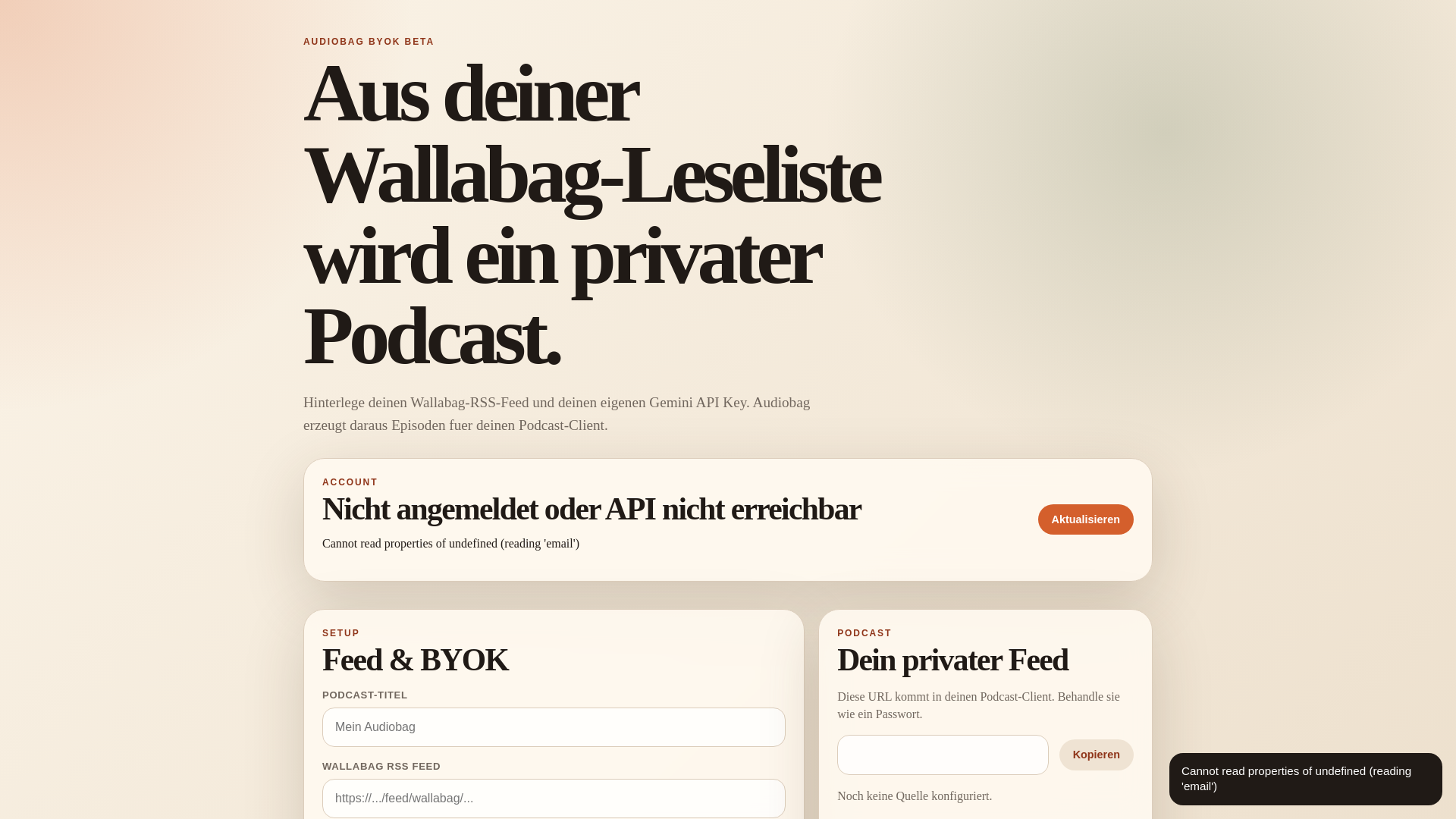 website screenshot of https://audiobag.pages.dev/