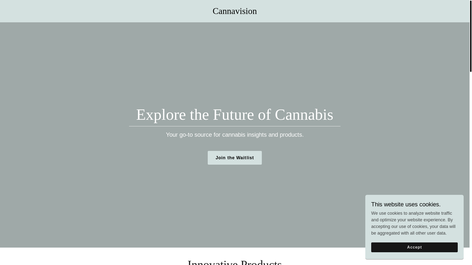 website screenshot of https://cannavision.shop/
