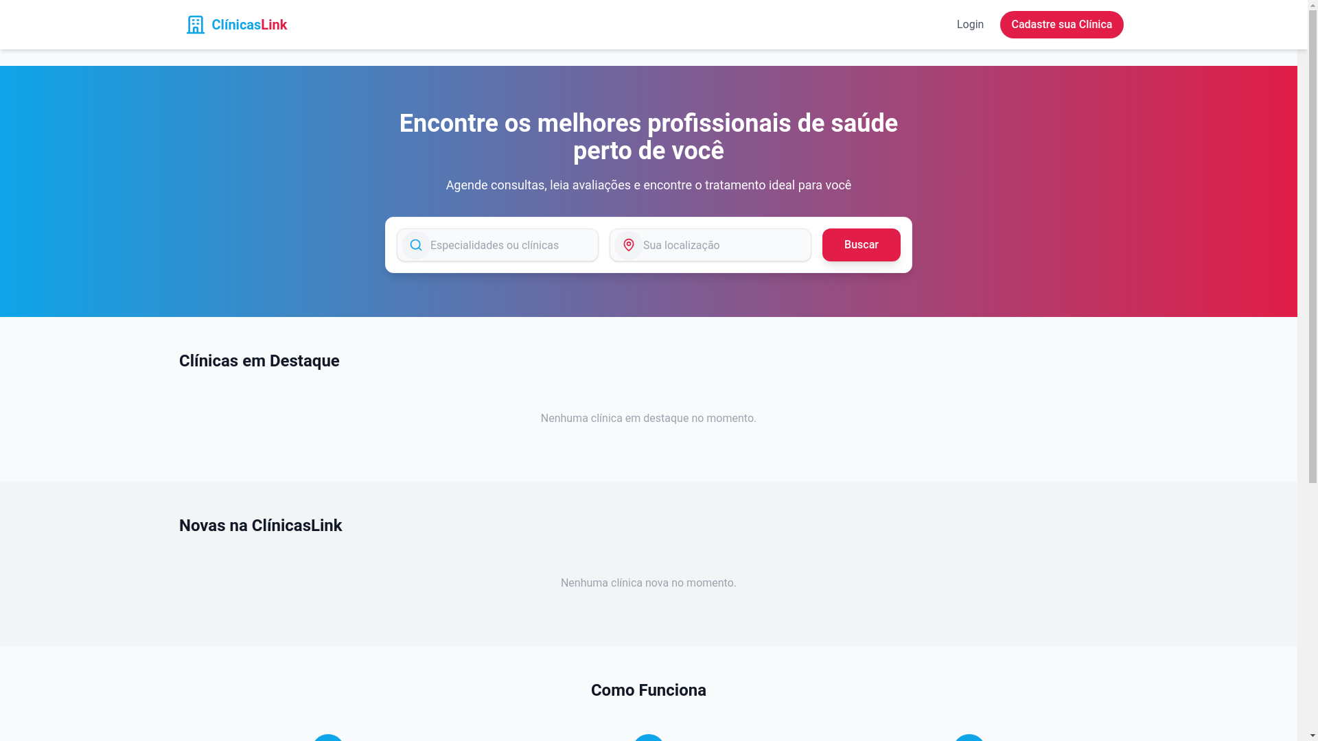website screenshot of https://clinicaslink.com.br/