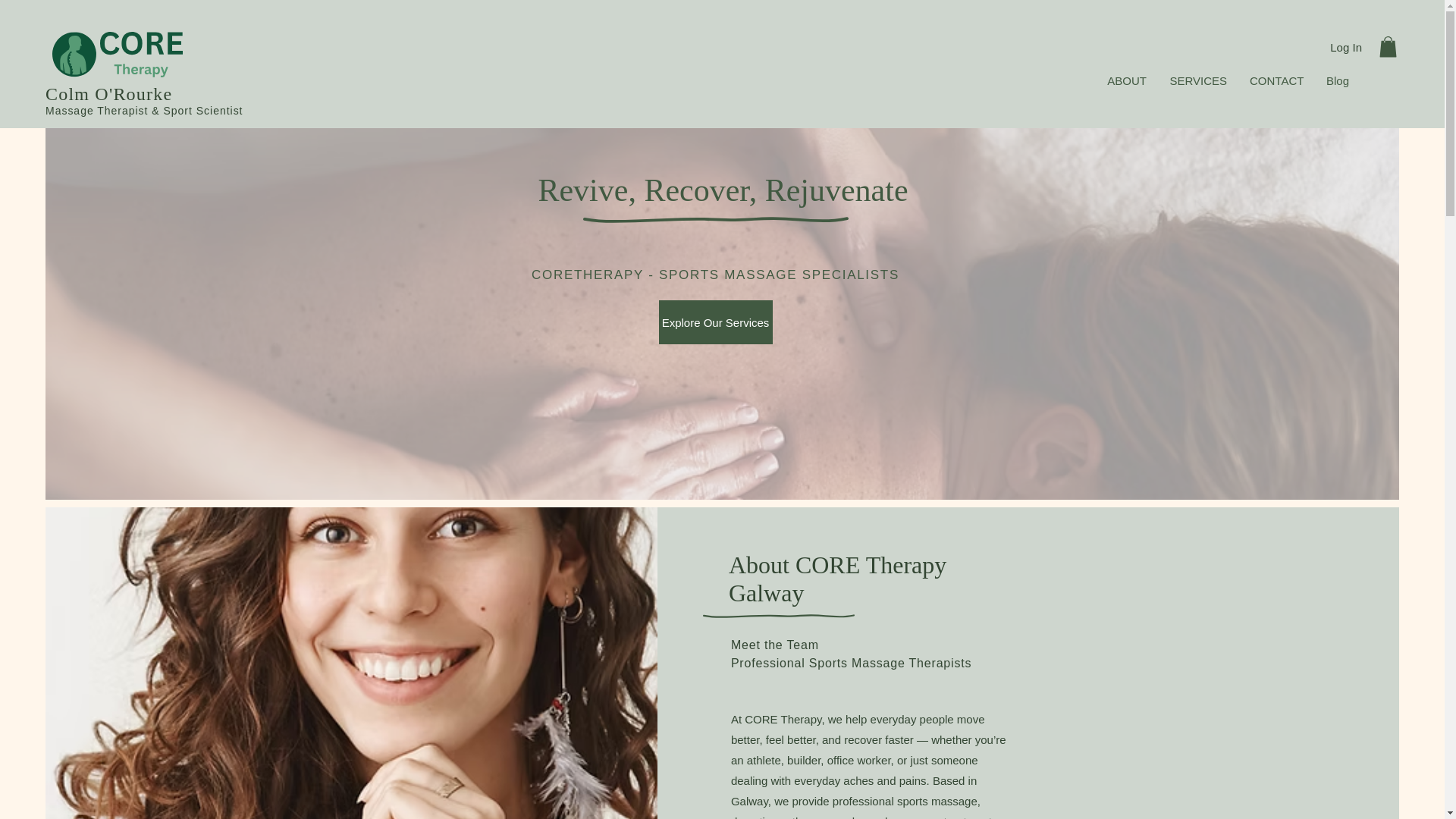 website screenshot of https://coretherapygalway.com/