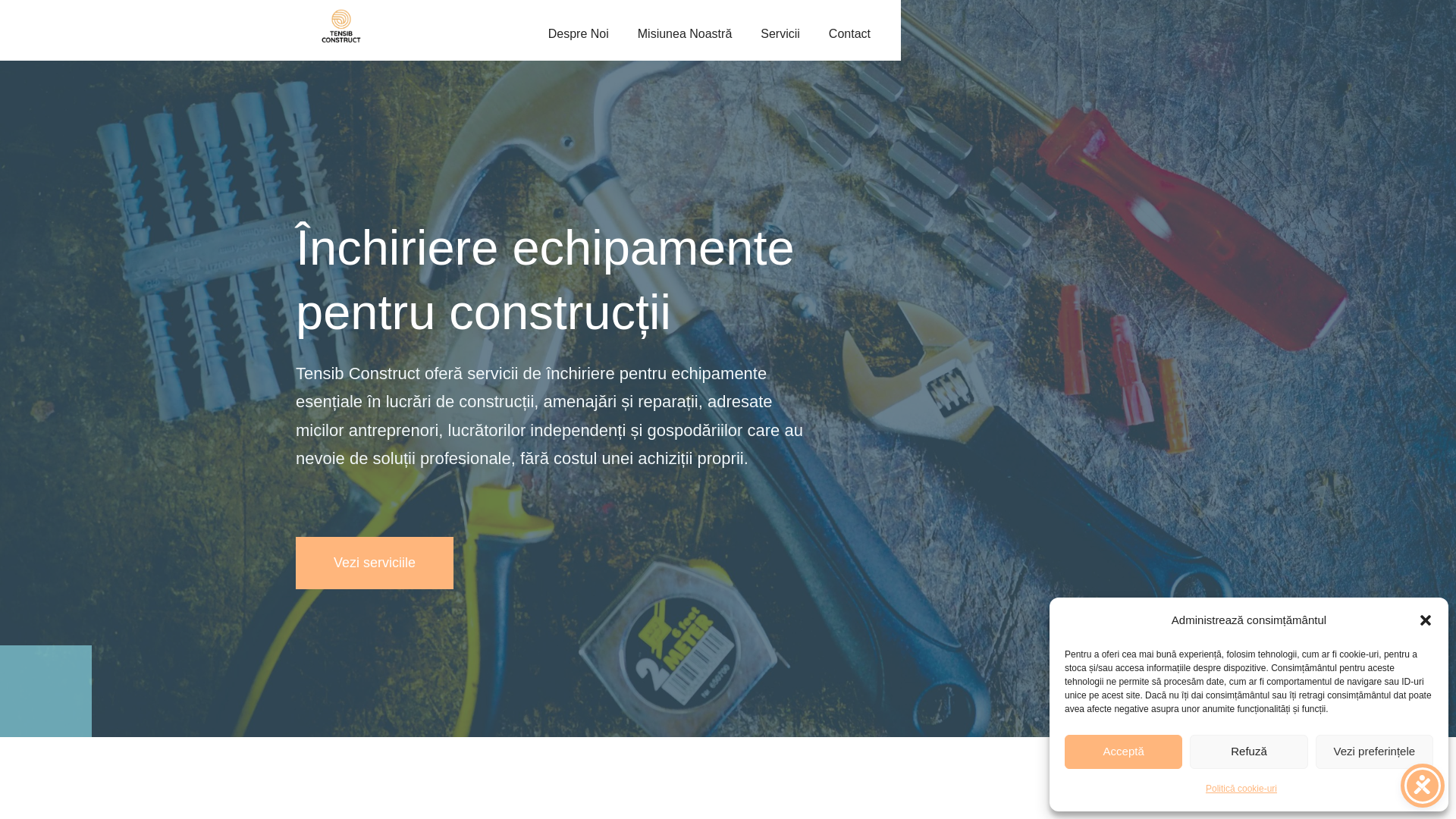 website screenshot of https://tensibconstruct.ro/