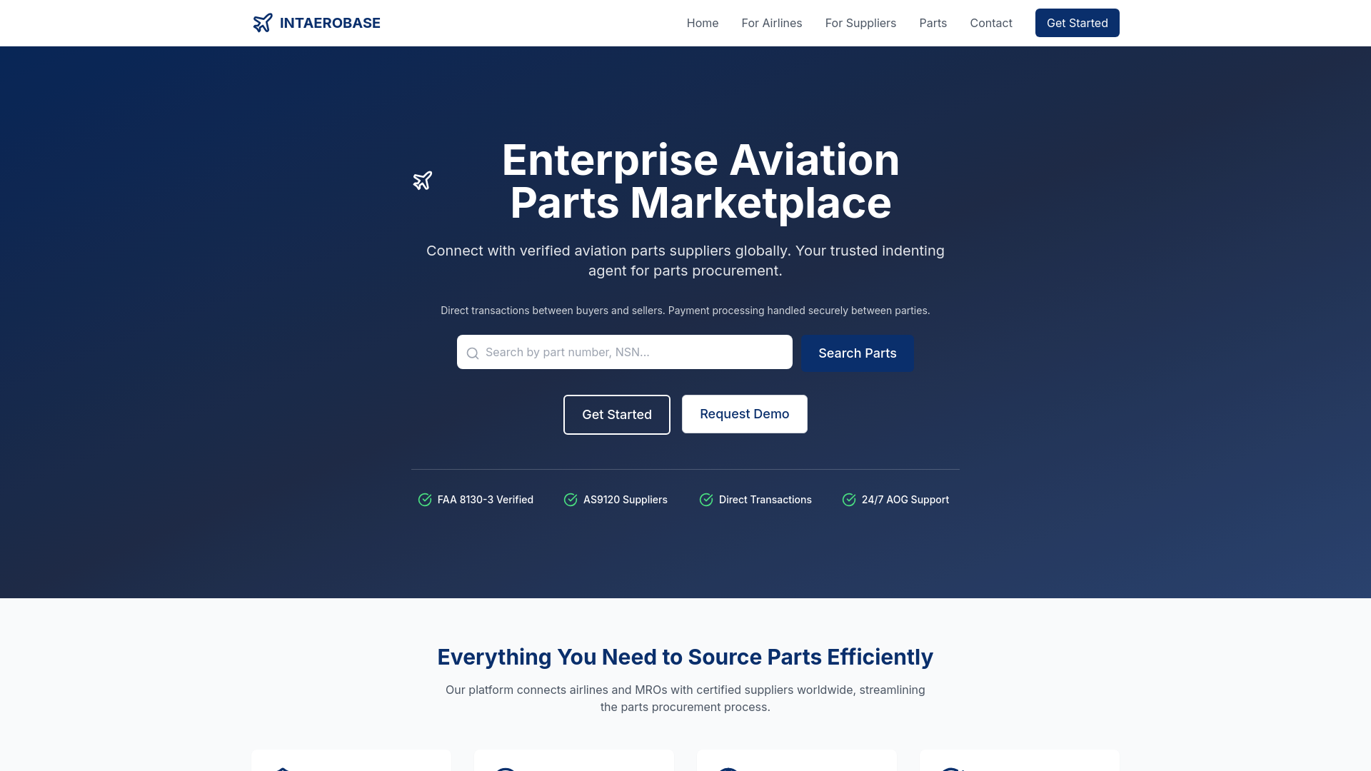 website screenshot of https://intaerobase.com/