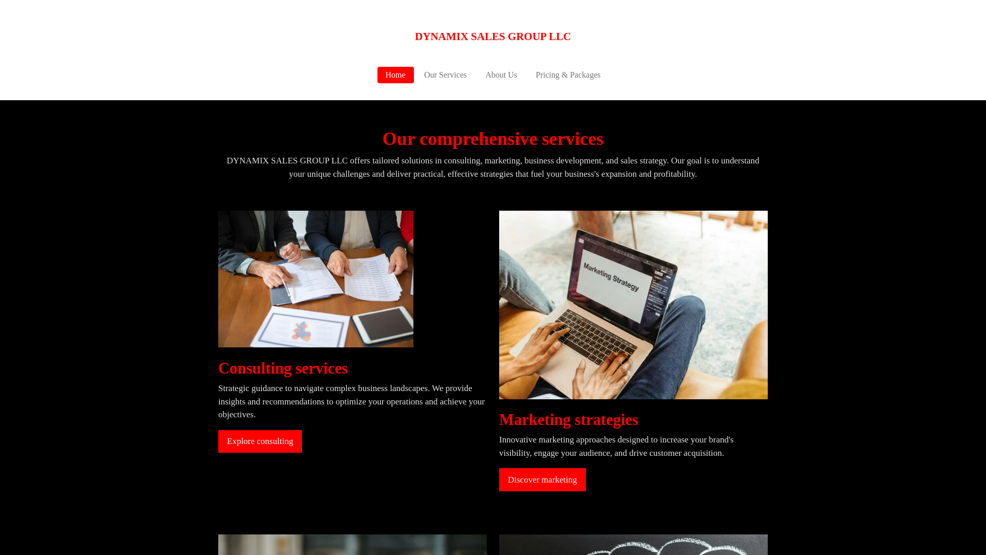 website screenshot of https://dynamixsales.com/