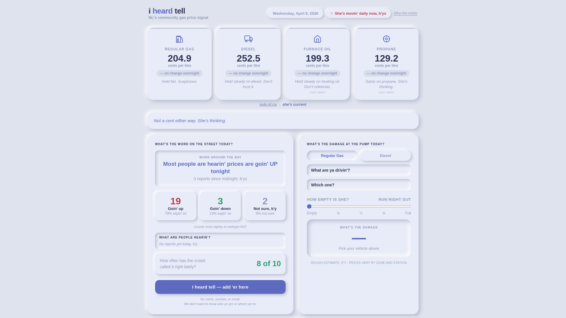 website screenshot of https://iheardtell.ca