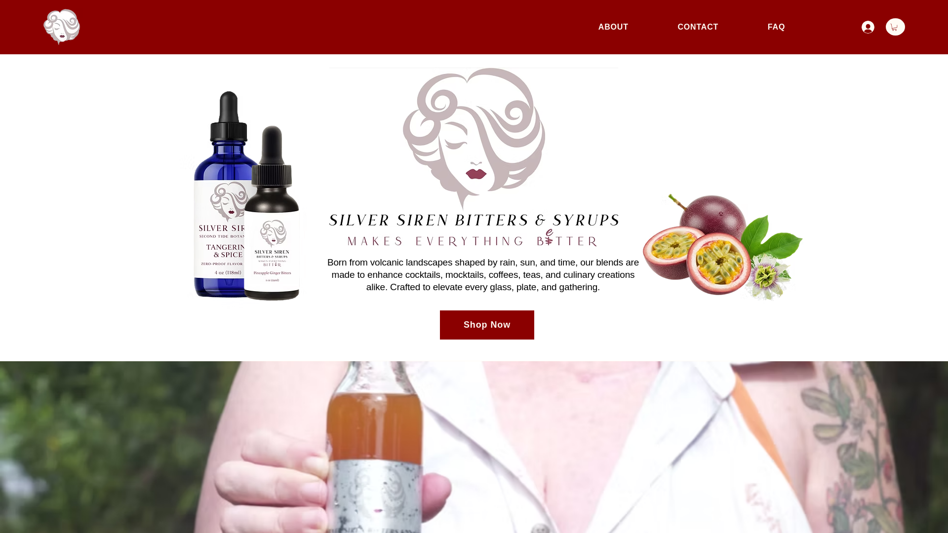 website screenshot of https://silversirenbitters.shop/