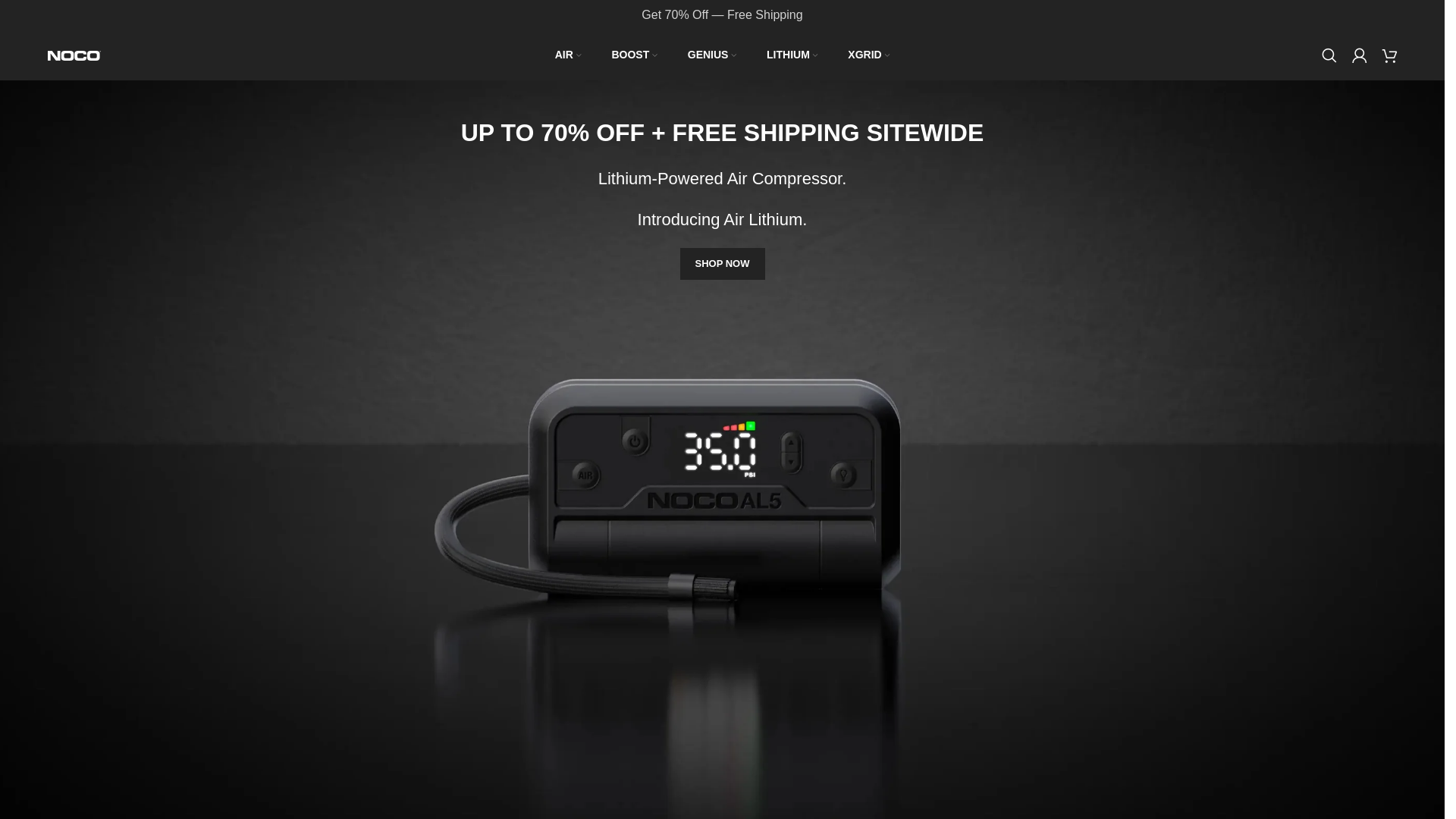 website screenshot of https://nocomall.com/