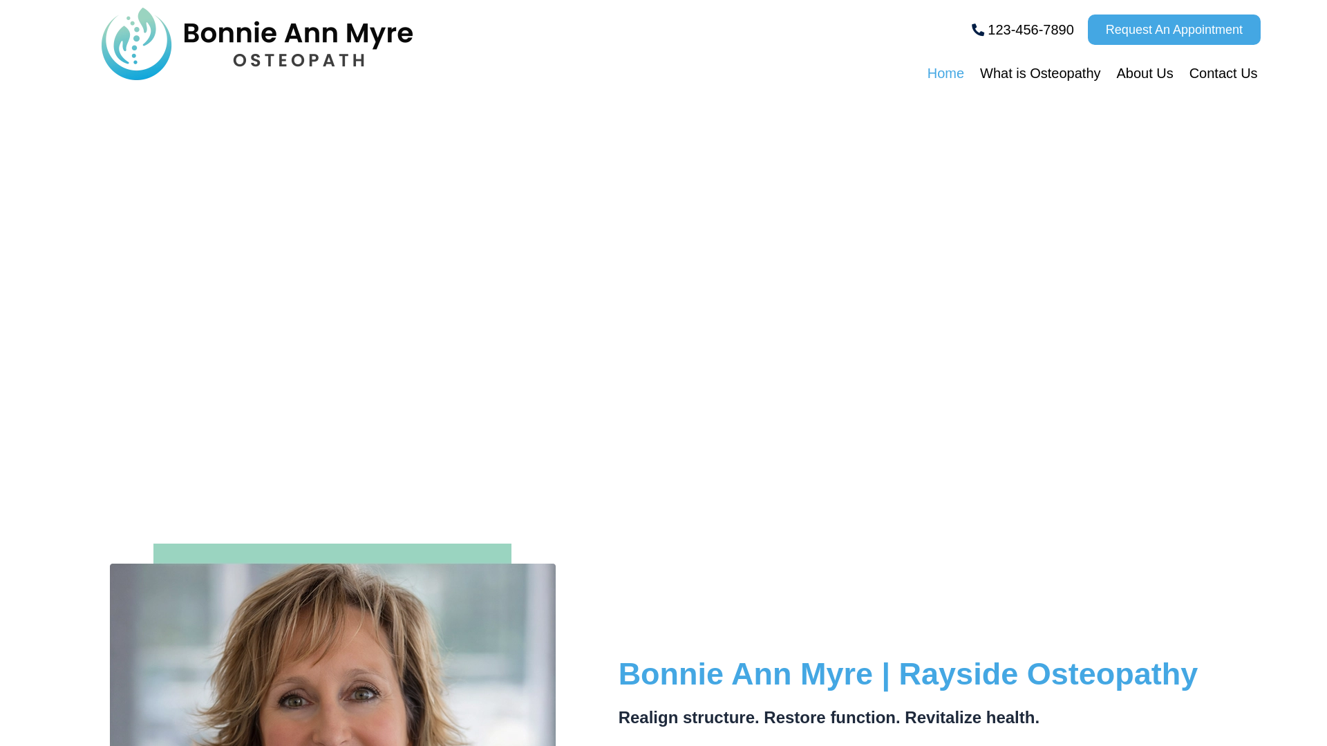 website screenshot of https://bonnieannmyreosteo.ca/