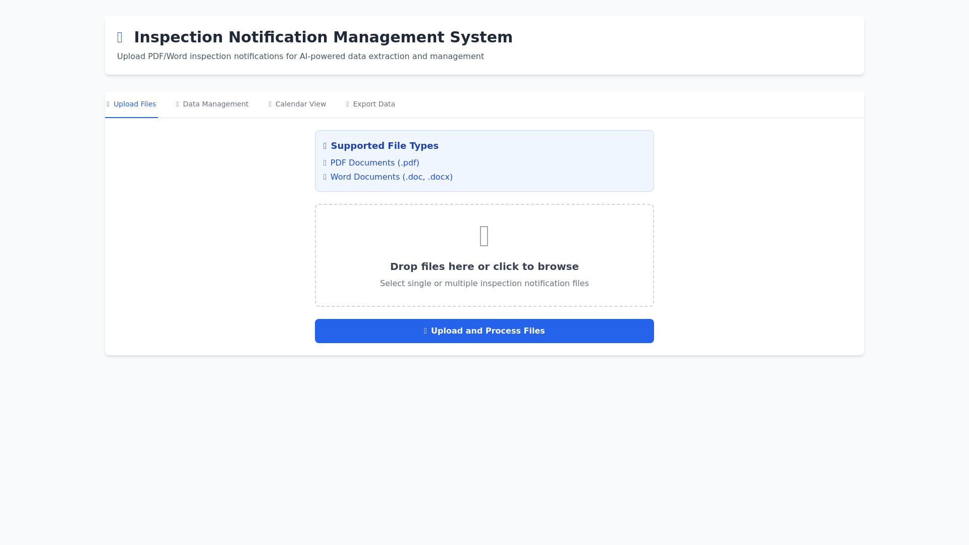 website screenshot of https://inspection-notification-system.pages.dev/