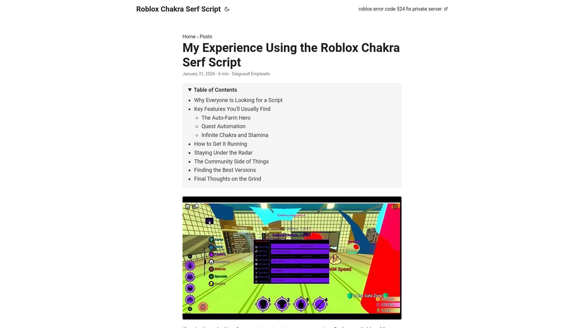 website screenshot of https://roblox-chakra-serf-script.pages.dev/