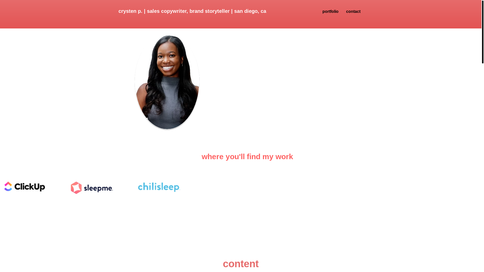 website screenshot of https://crystenprice.com/