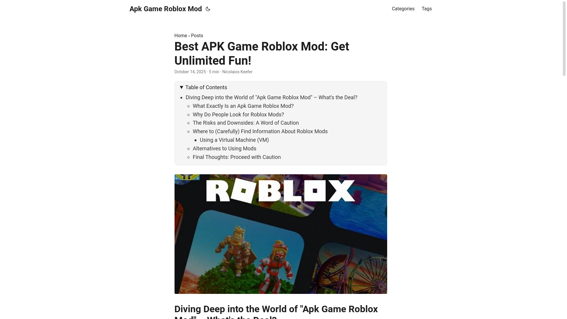 website screenshot of https://apk-game-roblox-mod.pages.dev/