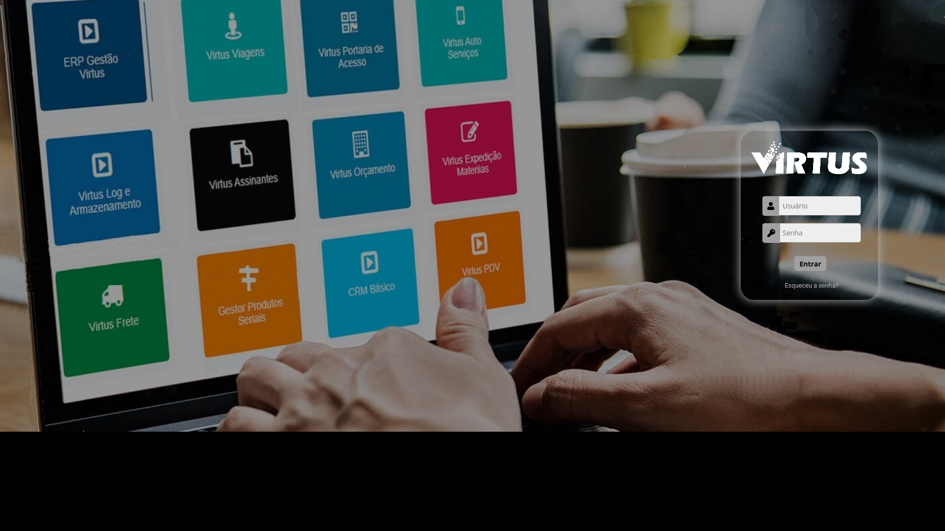 website screenshot of https://gestaovirtus.com.br/