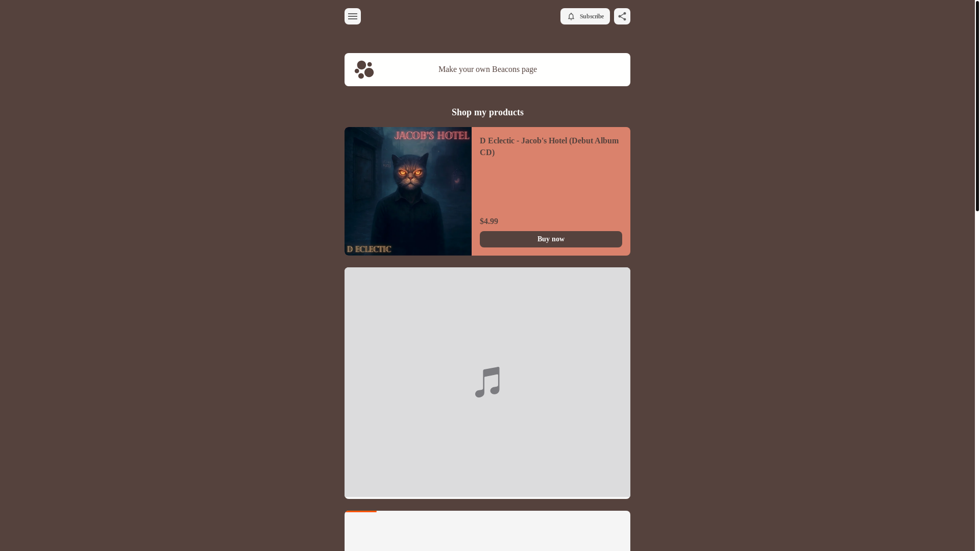 website screenshot of https://declectic.store/