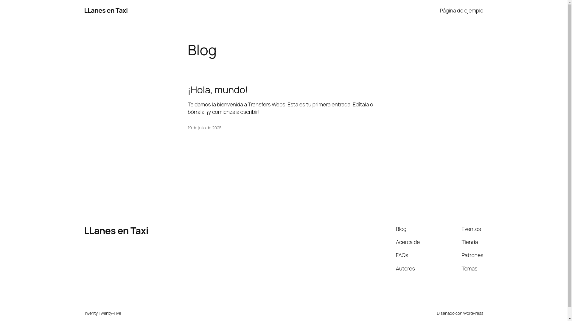 website screenshot of https://llanesentaxi.com/
