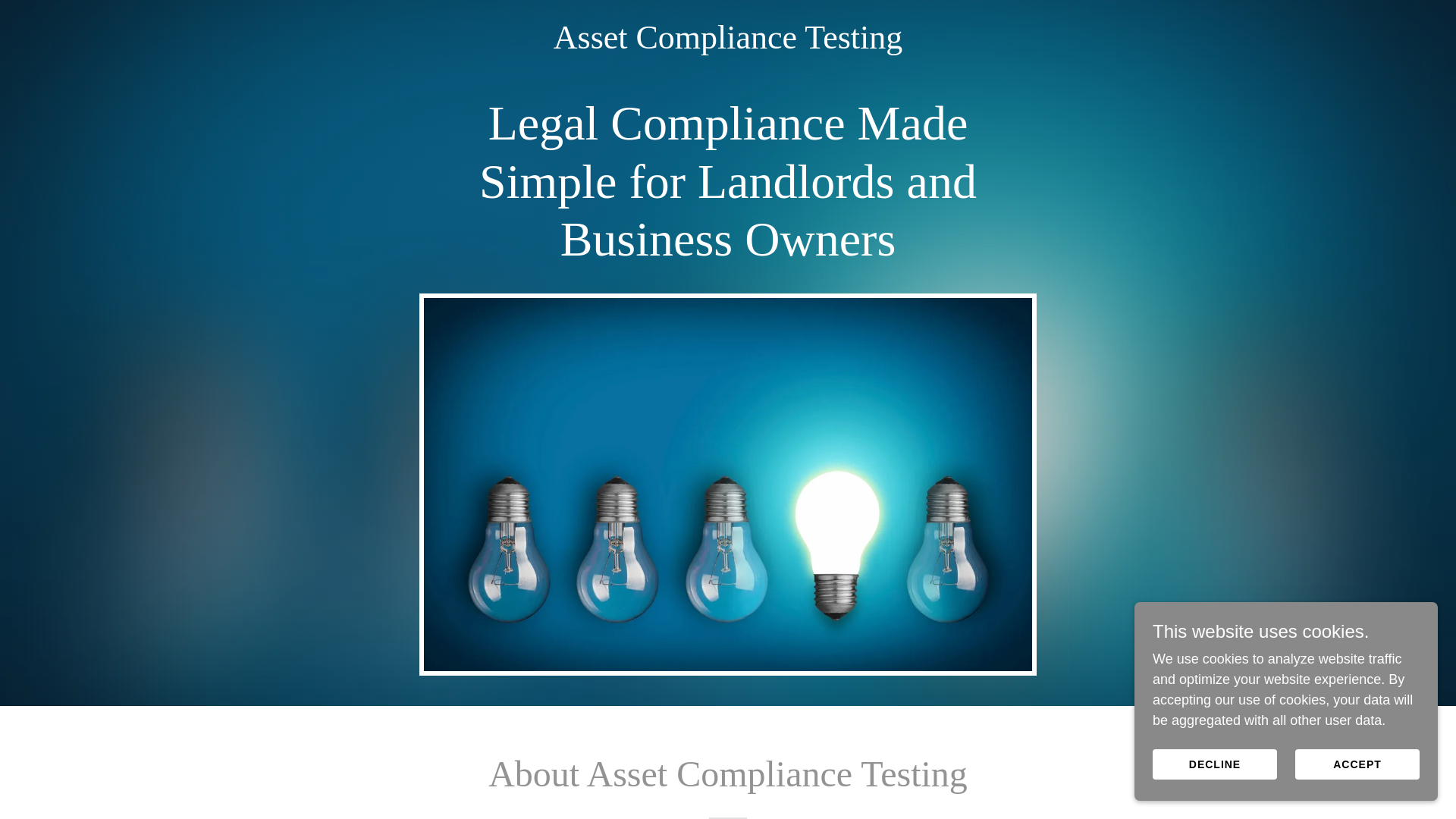 website screenshot of https://assetcompliancetesting.co.uk/